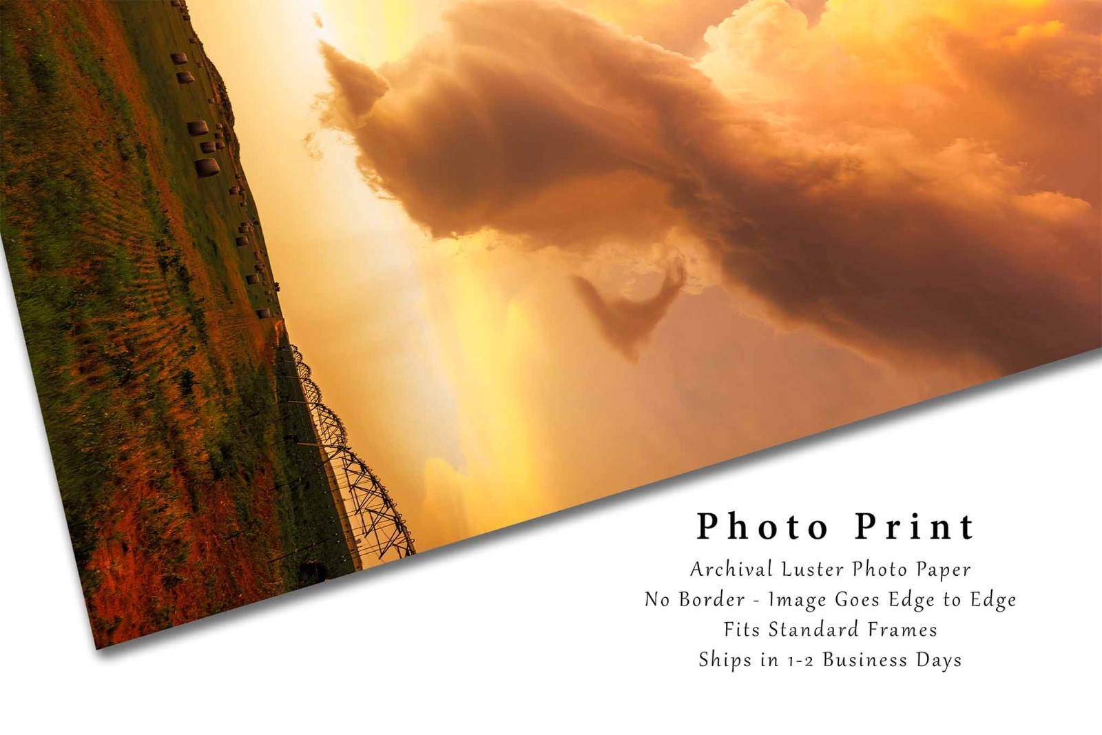 Storm Cloud Photography Print: Oklahoma Stormy Sky Sunset Vertical Weather Photo
