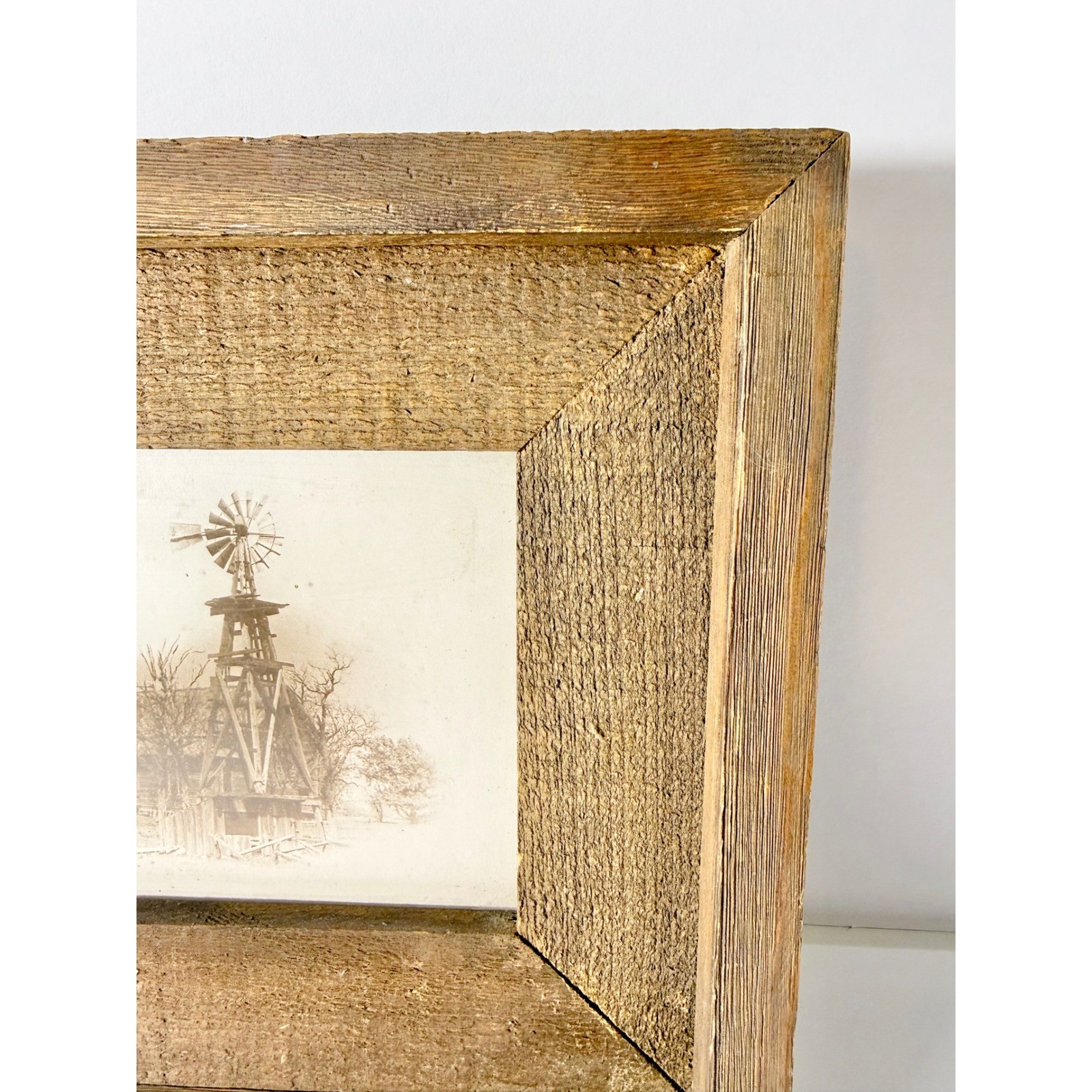 Rustic Farmhouse Windmill House Framed Wall Art Vintage Country Decor