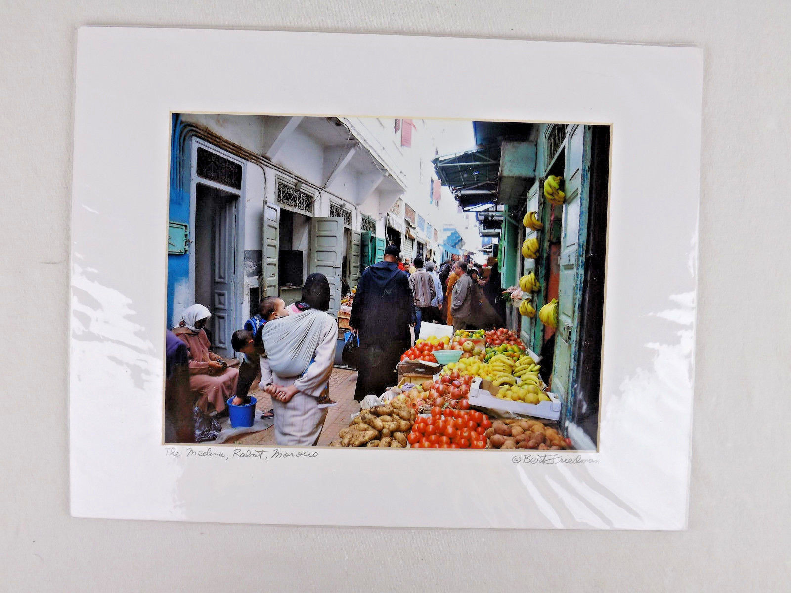 Medina Rabat Morocco Color Photo 11″ x 14″ People Market Town Life Architecture
