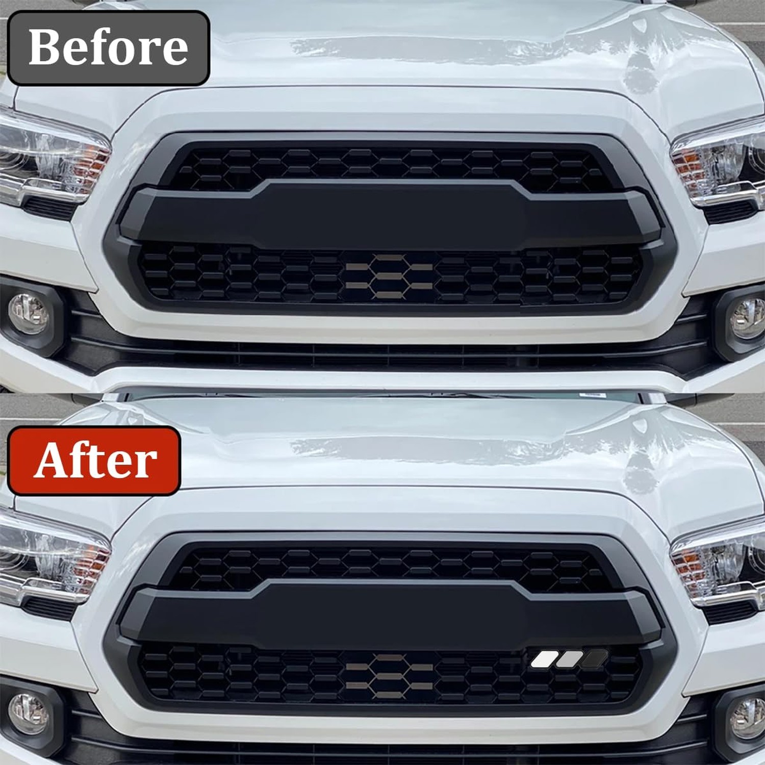 Car Grille Decor Badge, Tri-Color Creative Vehicle Front Grille Insert Trims,…