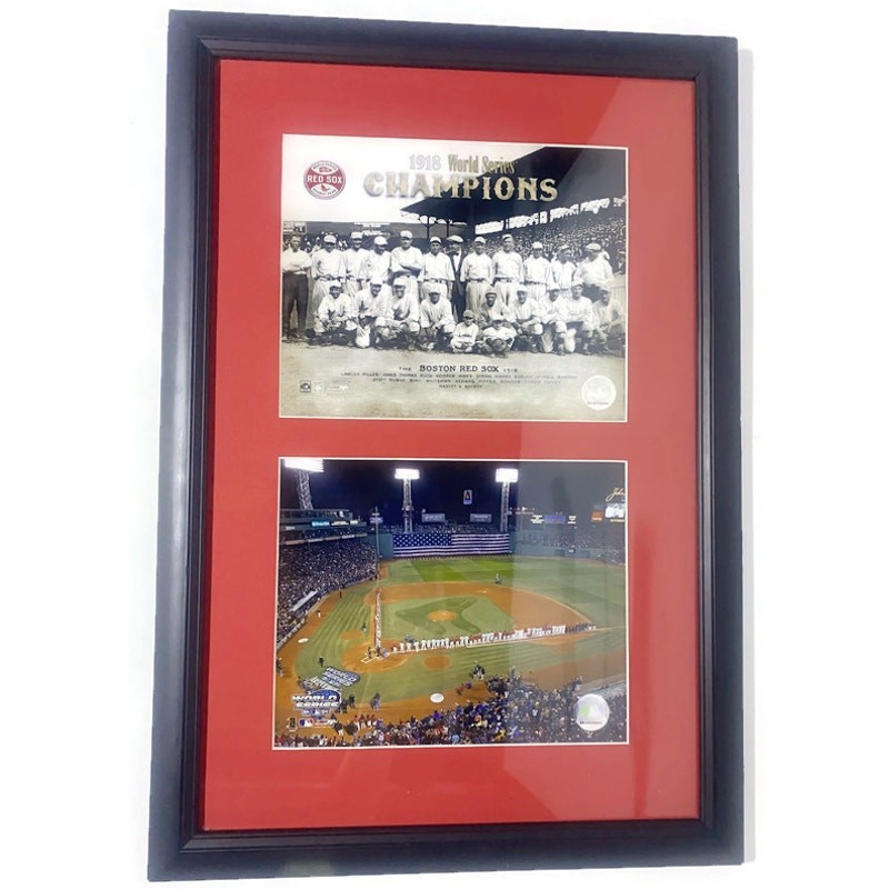 Boston Red Sox 1918 & 2004 World Series Champions Team Photos Framed Matted