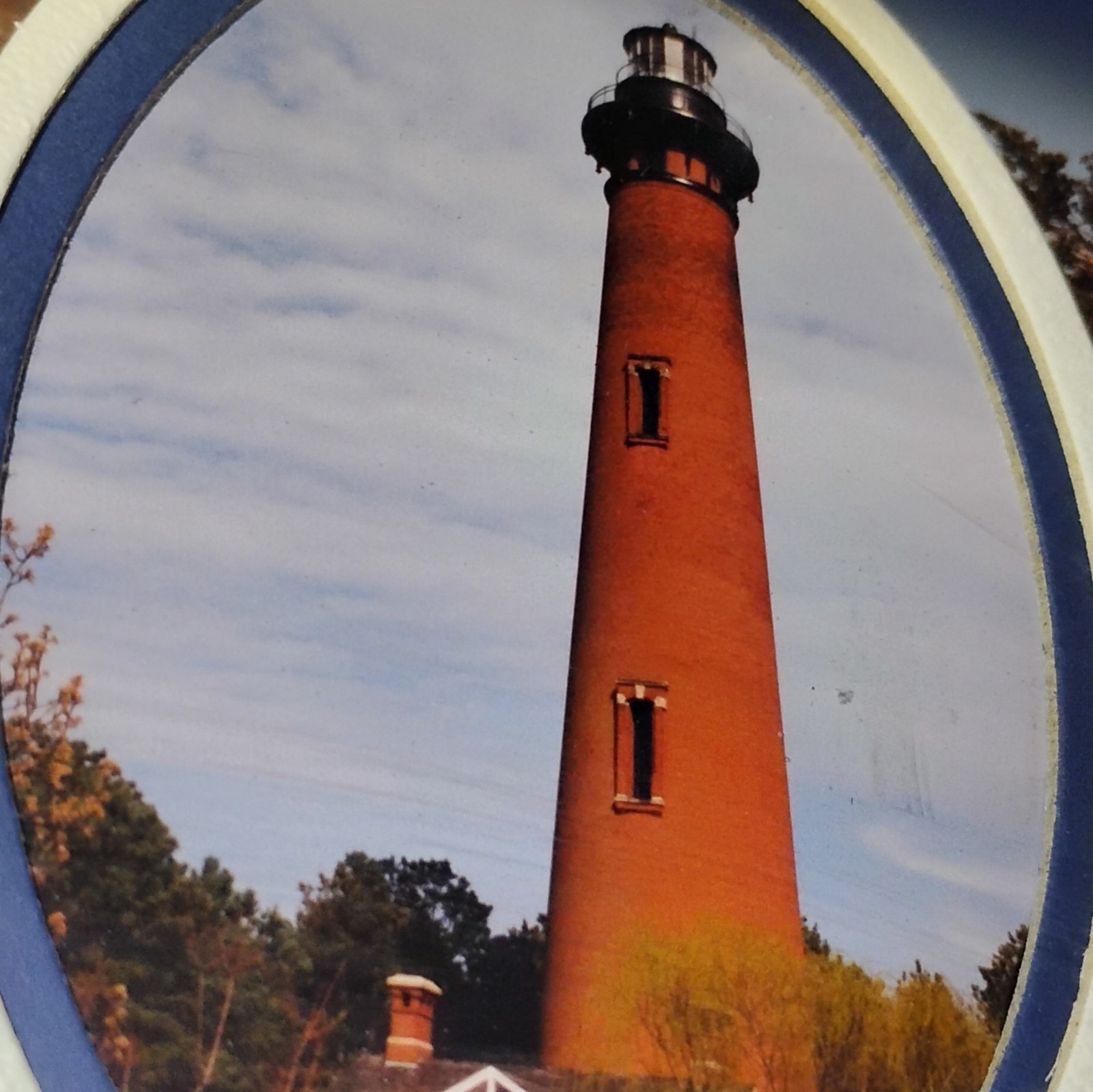 Lighthouse Of Outer Banks ’94 10×12 Mat Oak Framed & Signed Photography Wall Art