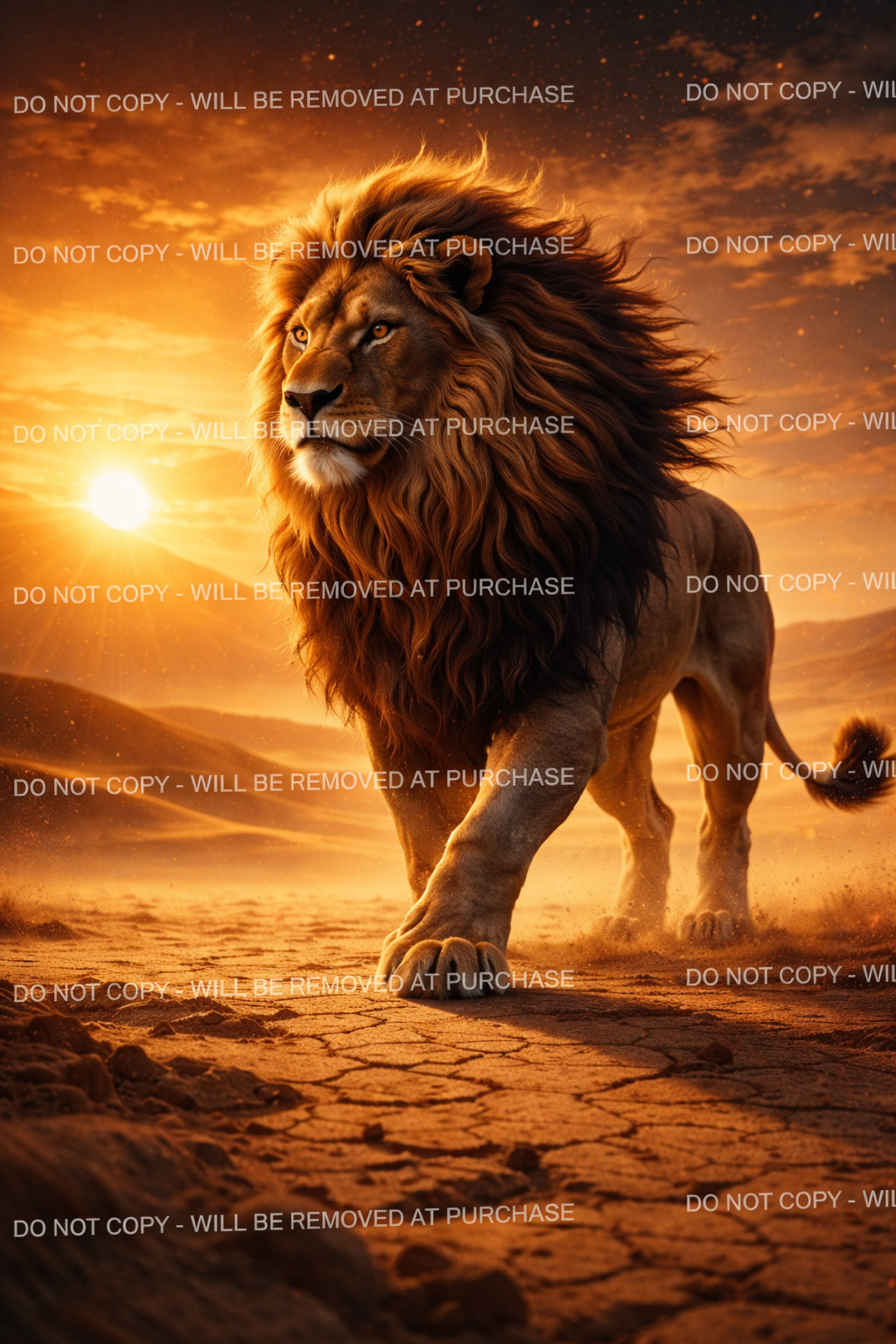 Lion Sahara Picture Photo Image 8k Digital Wallpaper Image Background 0.99 cent