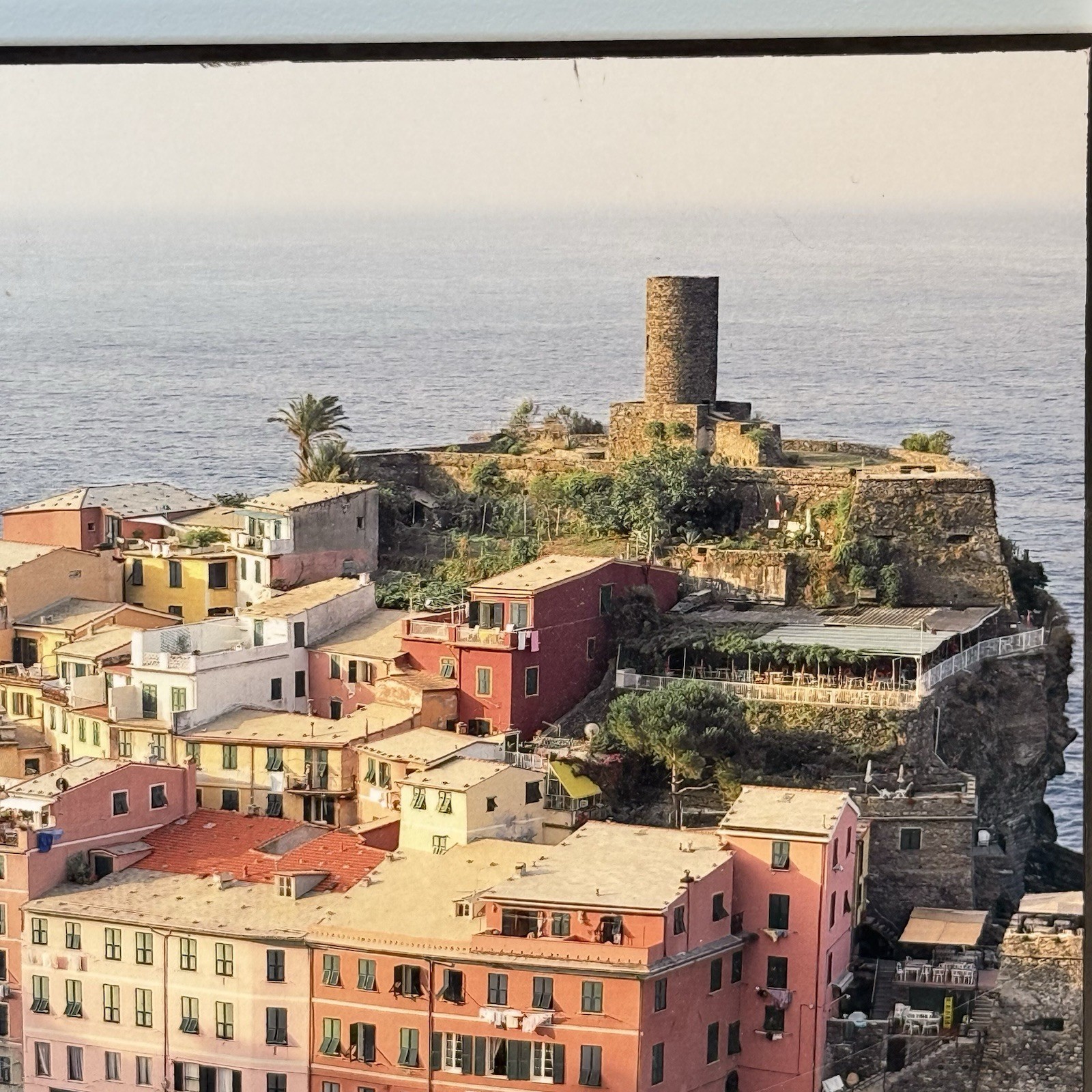 Dennis Barloga Vernazza Harbor Cinque Terre, Italy Giclee Print 12” x 14” Wood