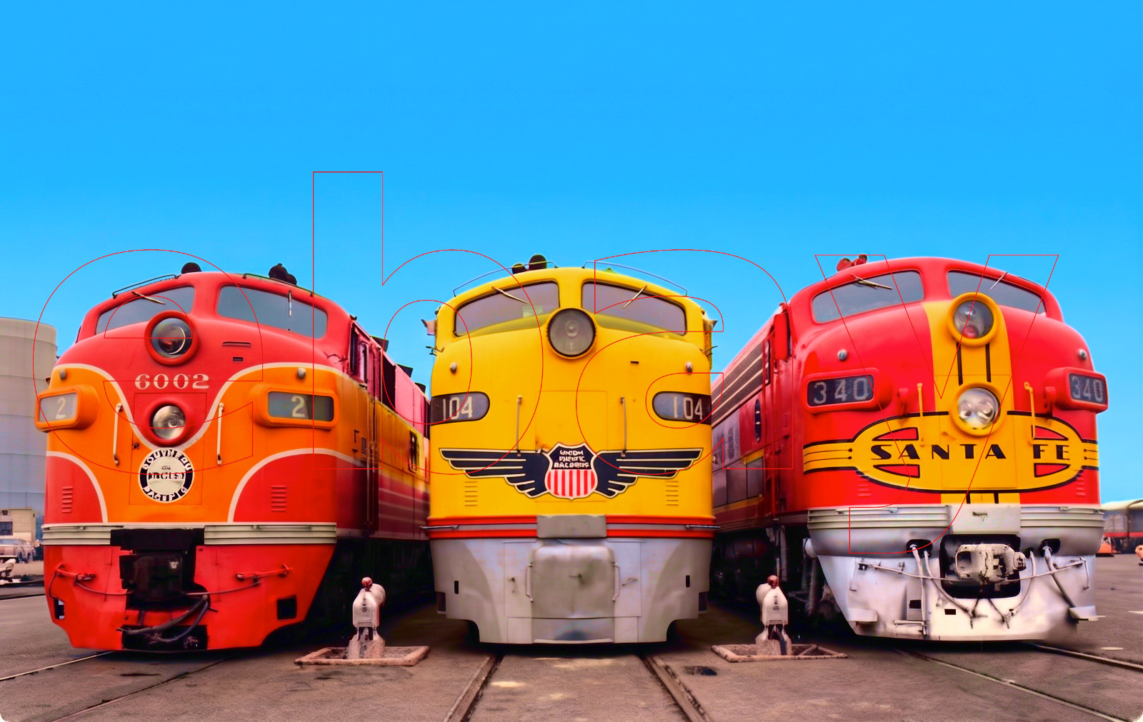 Photo Art Print – Three Streamliners lined up at Los Angeles Union Station 1960s