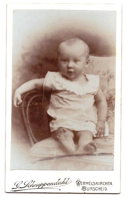 CDV photo around 1900, baby, Wermelskirchen
