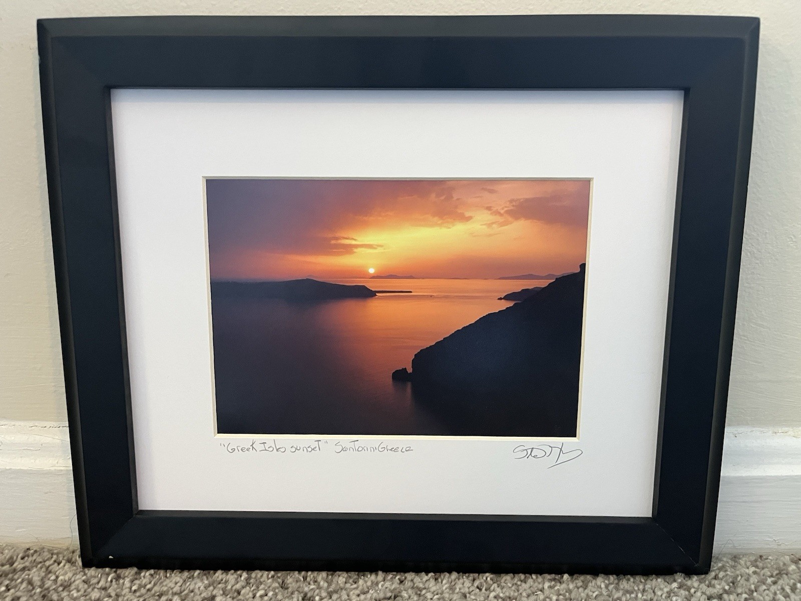 Travel Photography – Sunset Over Santorini Greece Print