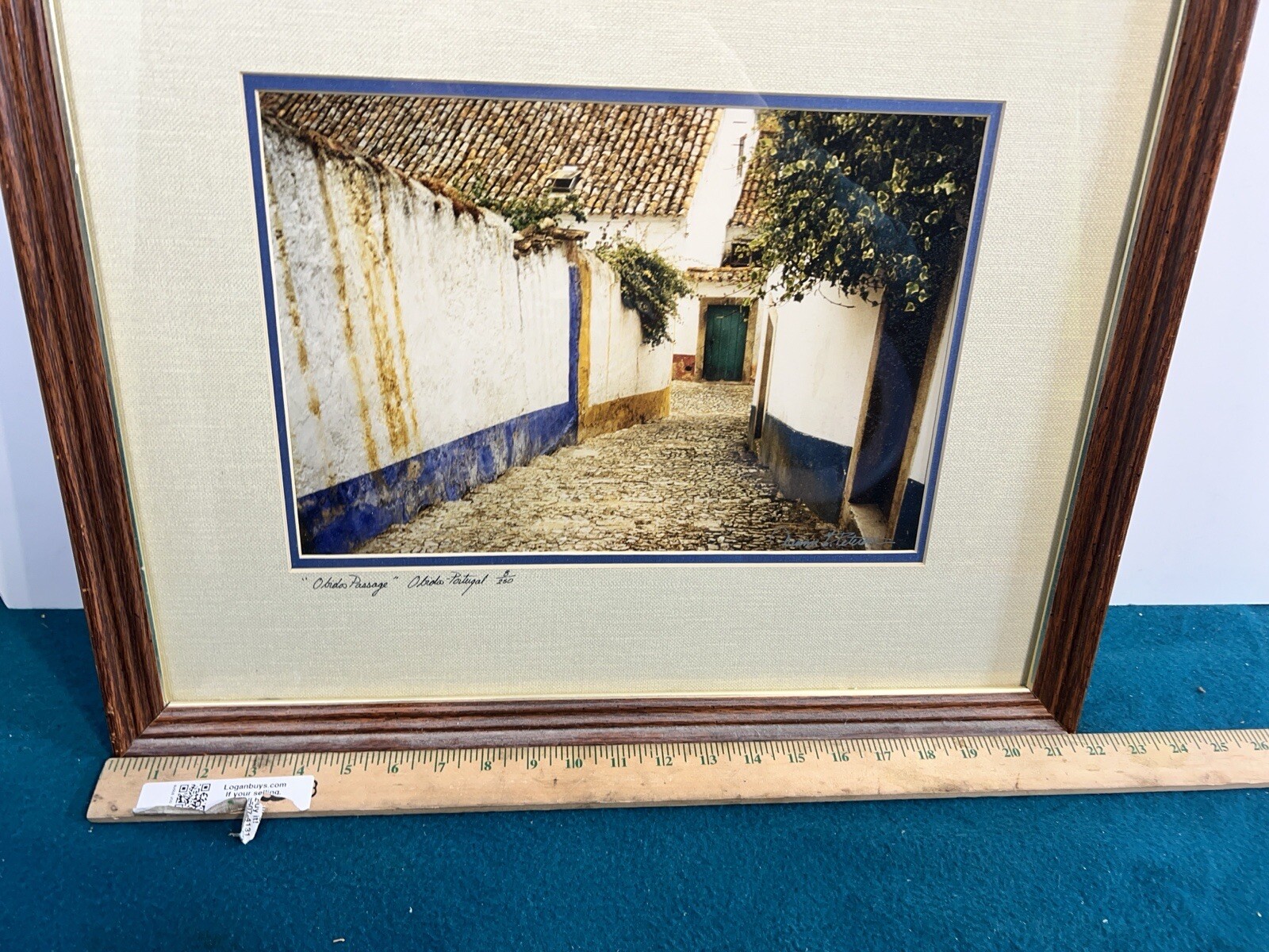 Framed Art Portugal Narrow Street OBIDOS Passage Rua Direita Photo Signed Number