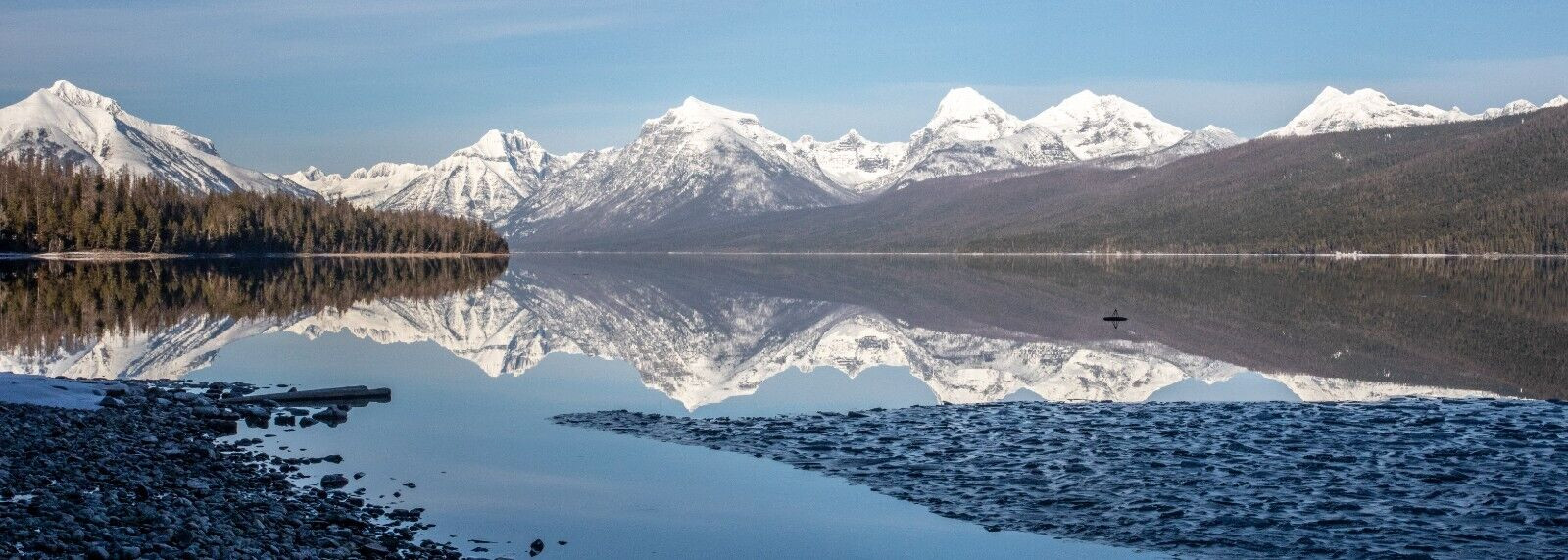 METAL PHOTOGRAPHY LANDSCAPE PRINT ART 15″ X 30″ – Mountains Reflecting in Lake