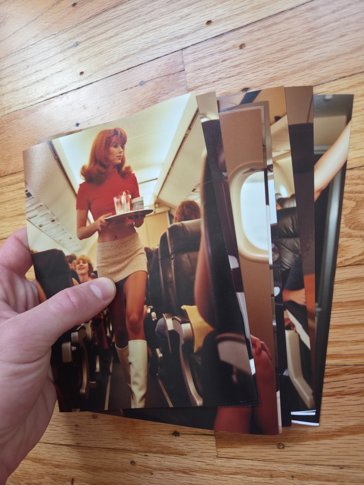 Vintage Lot of 8 Risque Airline Stewardess 5×7 Photos – 1970s Limited Edition