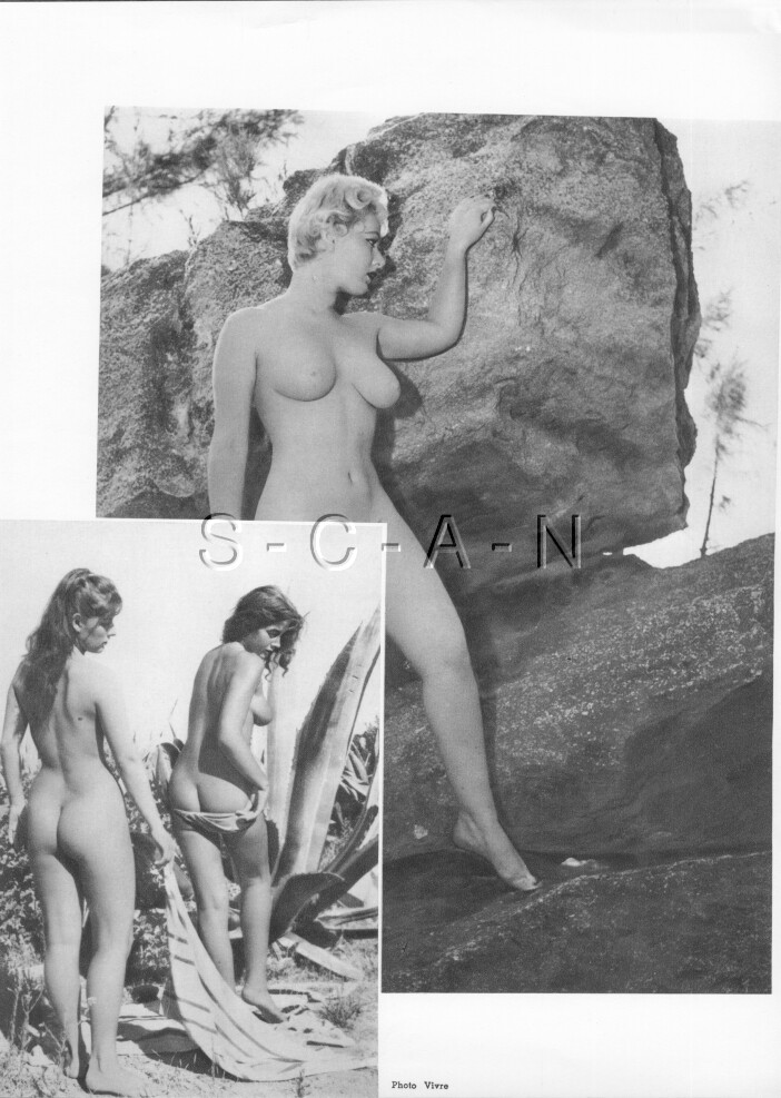 Org French 50s-70s Nude Large (9 x 12) Lithograph- Naturism- Women- Blond- Butt