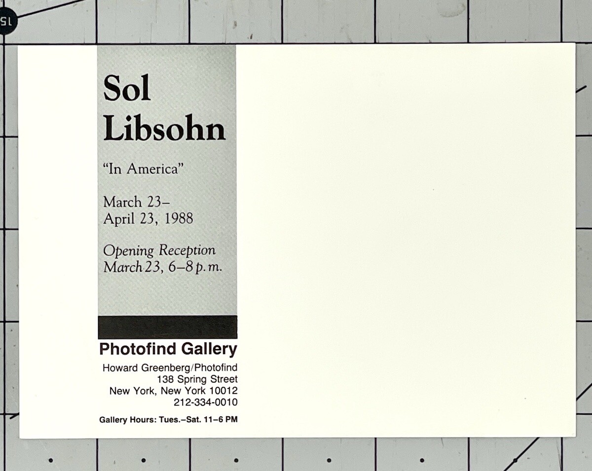 Sol Libsohn (1914-2001) Art Show Announcement Card 1988 – In America