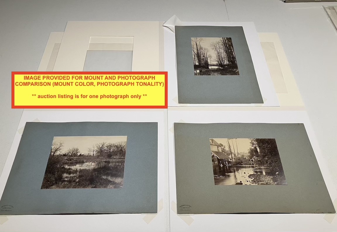 CONSTANT ALEXANDRE FAMIN mounted albumen [Marsh Landscape] Fontainebleau Forest