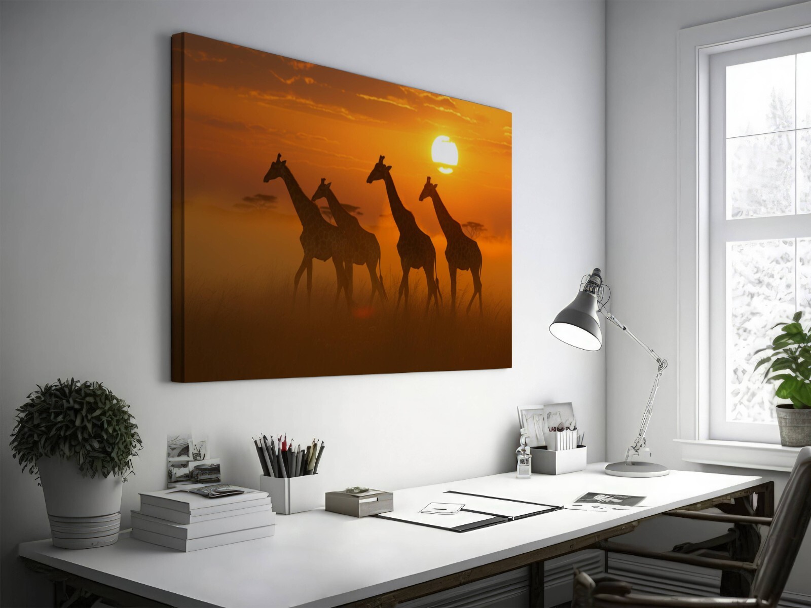 Giraffe Photo, Wildlife Photography, Animal Photo Print, Family of Giraffes Art