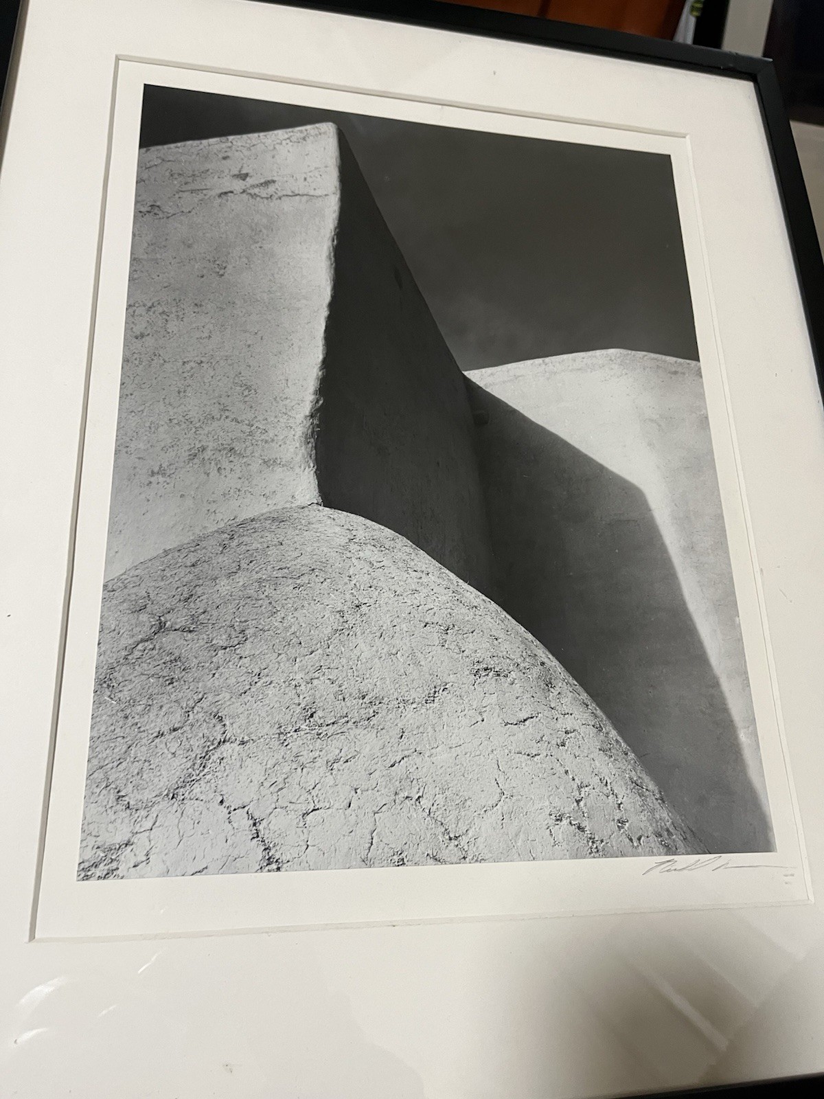 Vintage Rancho De Taos New Mexico Large Framed Photography Art Signed