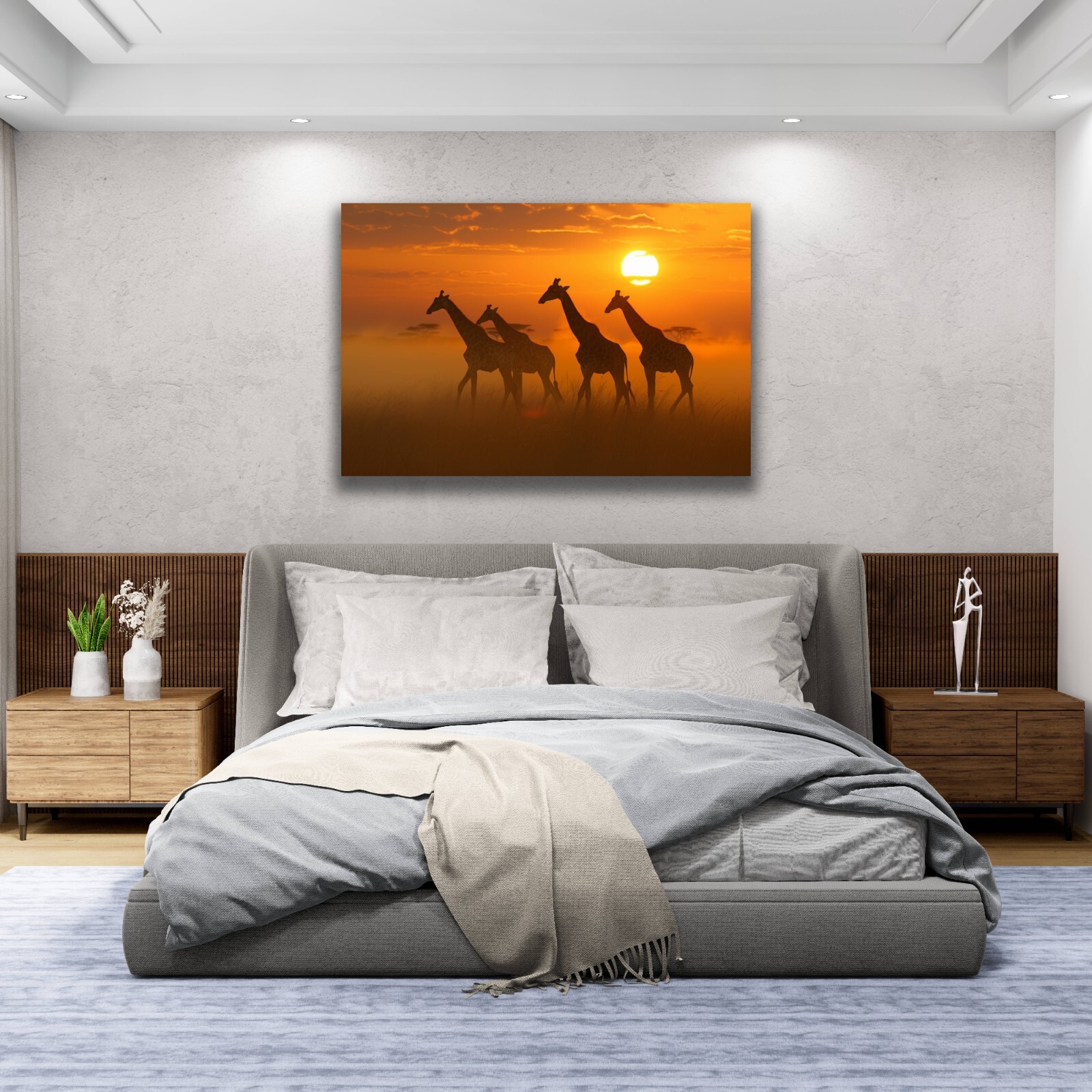 Giraffe Photo, Wildlife Photography, Animal Photo Print, Family of Giraffes Art