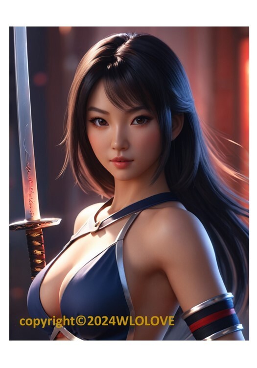 Beautiful Sensual Asian Girl Anime on Quality semi-gloss Photo Paper 8″ x 10″