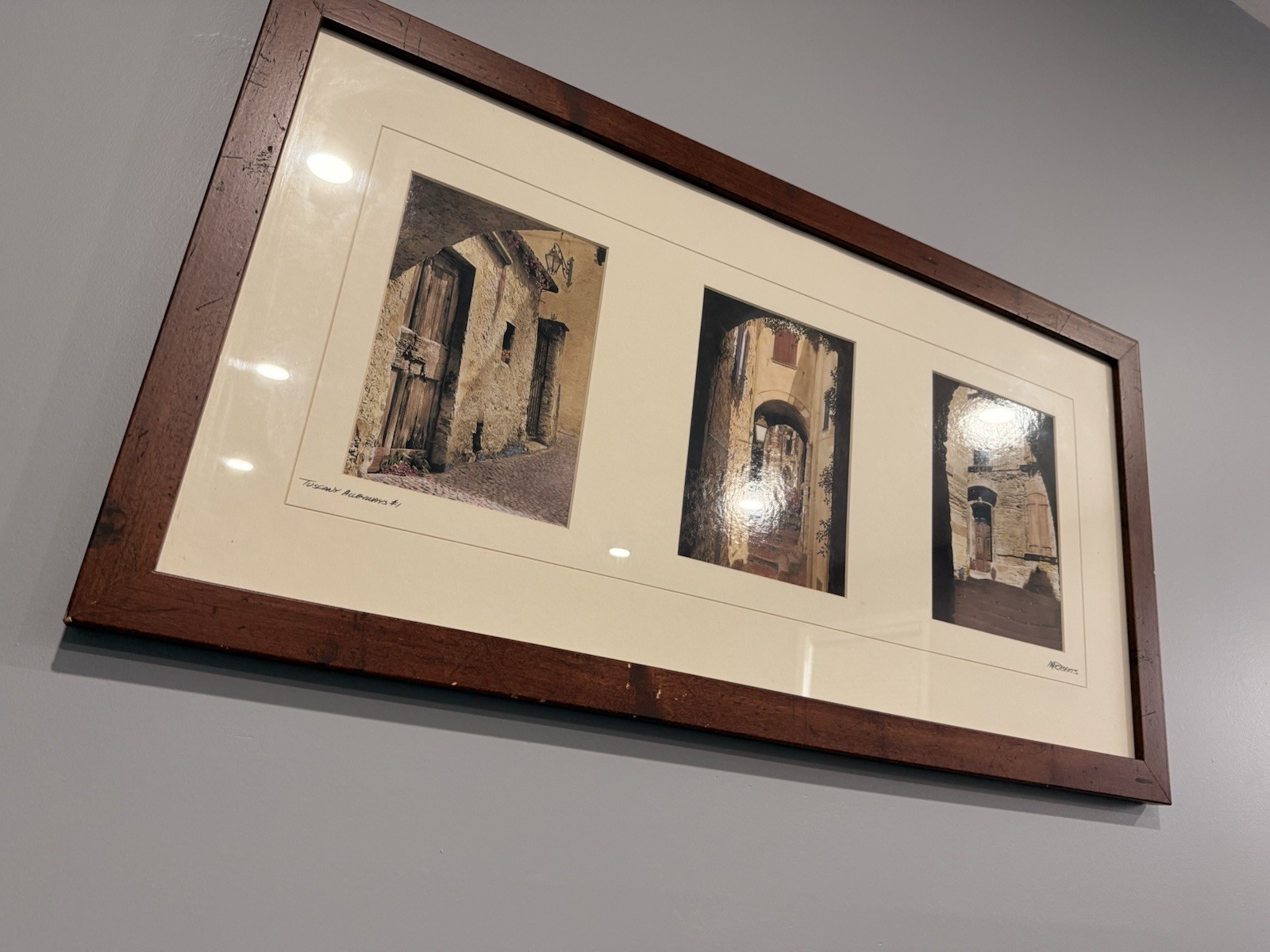 Framed Matted Signed Architectural Doors & Archways Triptych Color Photo