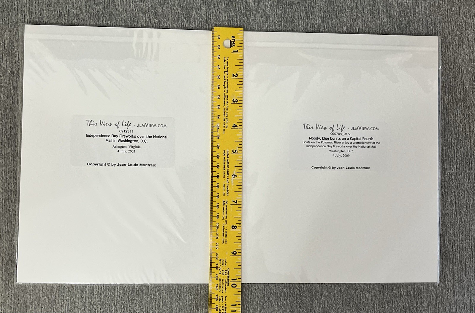 Art Print Set of 2 Fireworks by Jean-Louis Monfraix Washington, DC 2003 and 2009