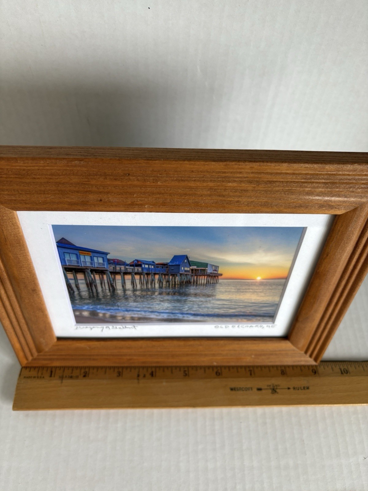 Old Orchard Beach Maine Signed Artist Framed Beach Photo New England Shore 9x 7