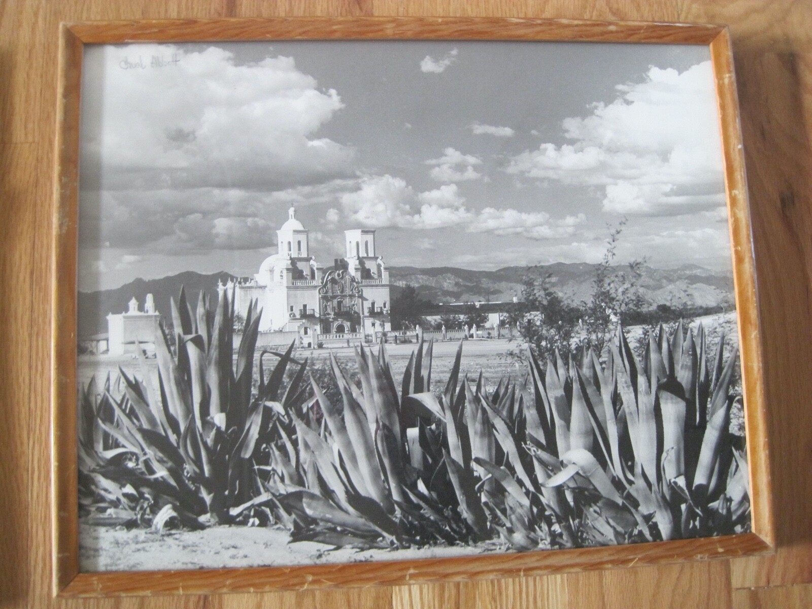 Chuck Abbott Photo Black & White Church In Desert w/ Yucca 16″ x 20″