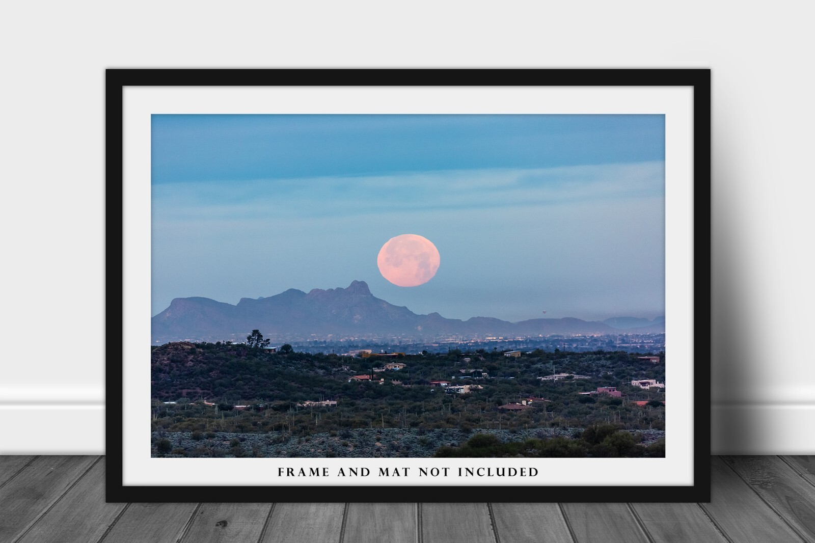 Southwest Photography Print – Picture of Full Moon Over Tucson Arizona