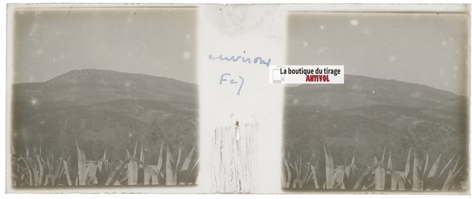 Landscape, Fes, Morocco, Stereo Glass Plate, Black & White 4.5X10.7 Cm