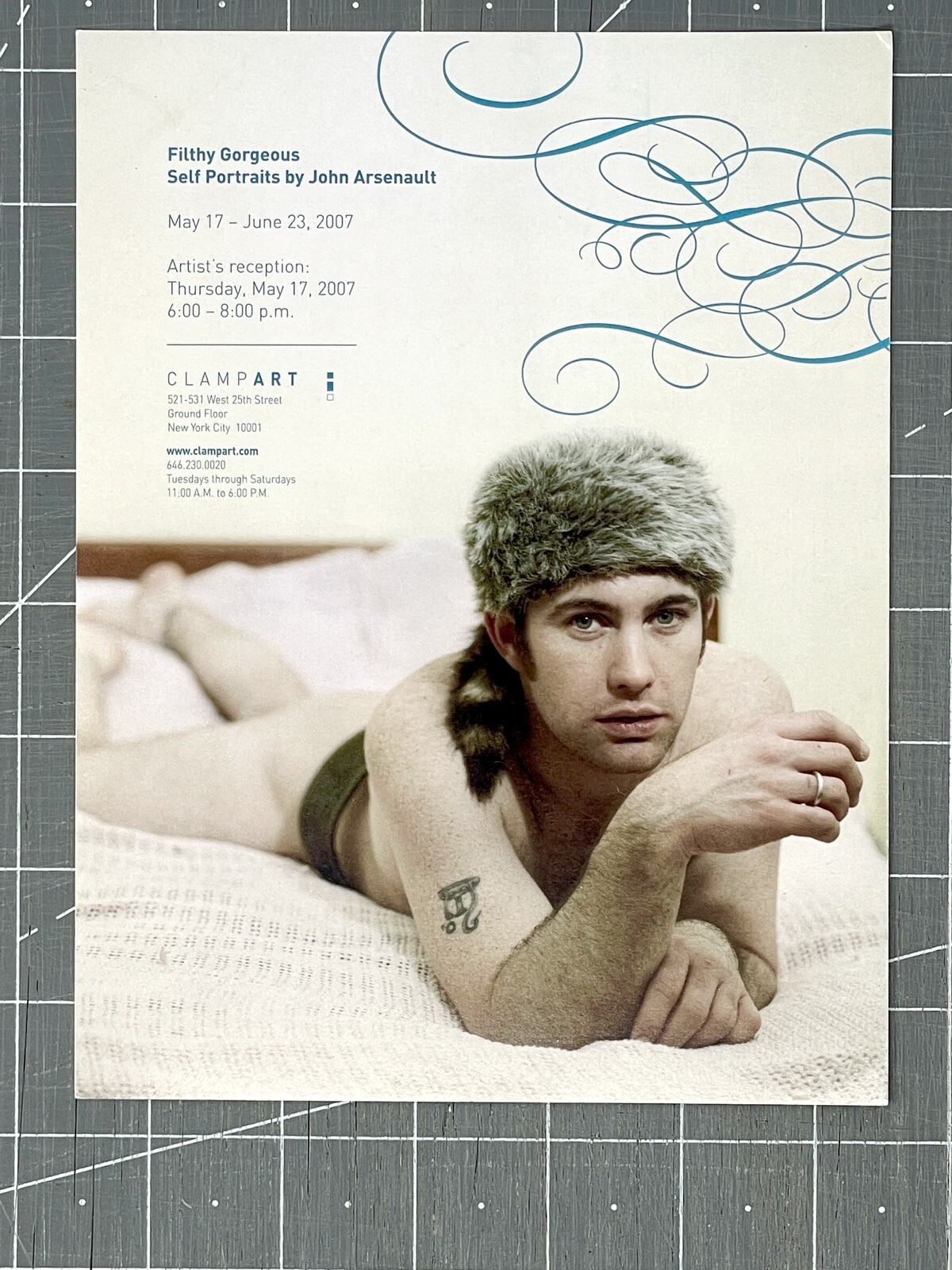 John Arsenault (b. 1971) Art Show Announcement Card 2007 NYC – Self Portraits