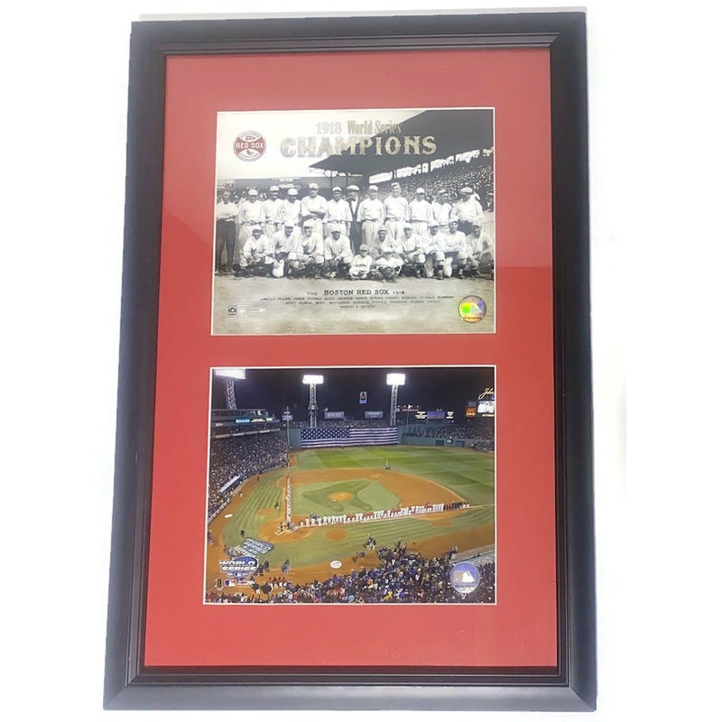 Boston Red Sox 1918 & 2004 World Series Champions Team Photos Framed Matted