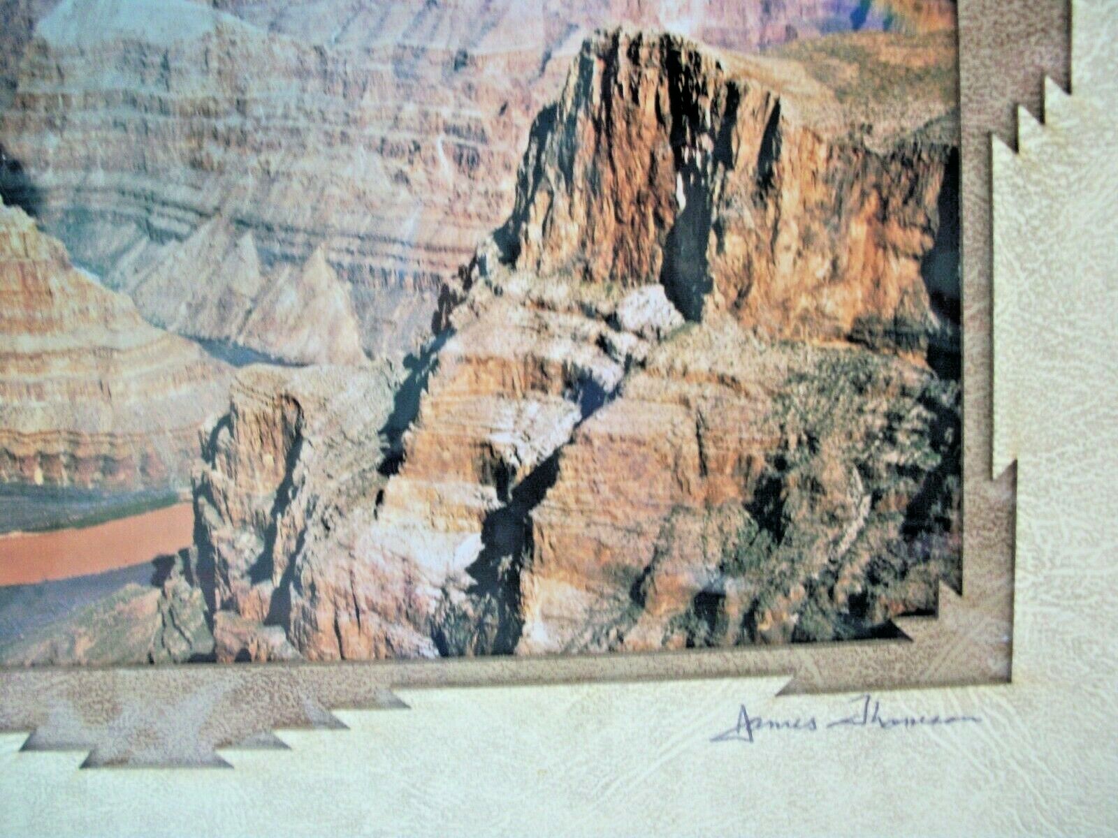 Grand Canyon Rainbow Over Colorado River AZ Photograph Cut Matte Artist Signed