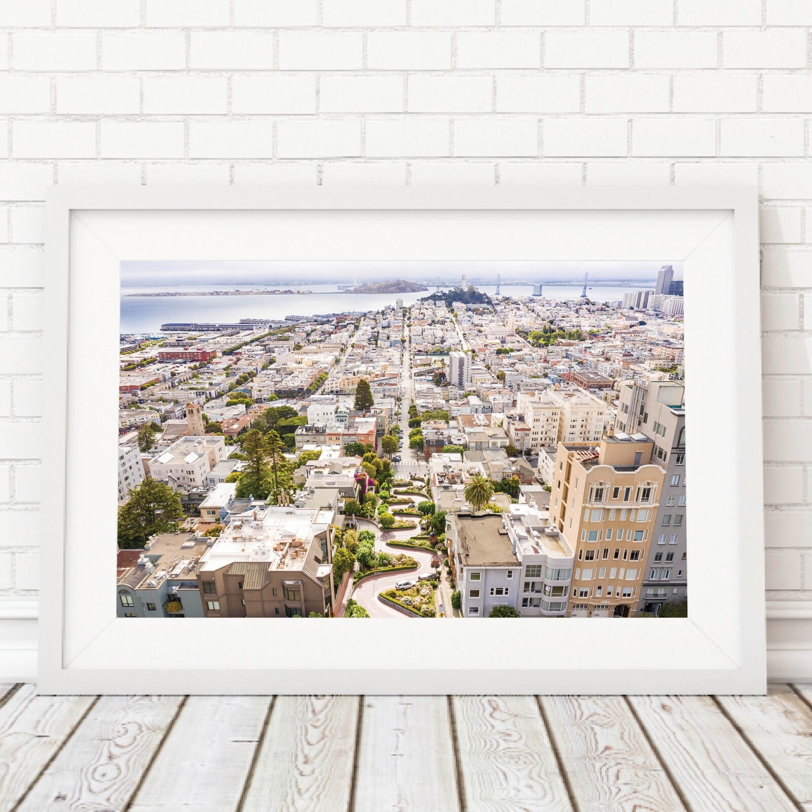 San Francisco Skyline Print, Lombard Crooked Street, California Fine Art Photo