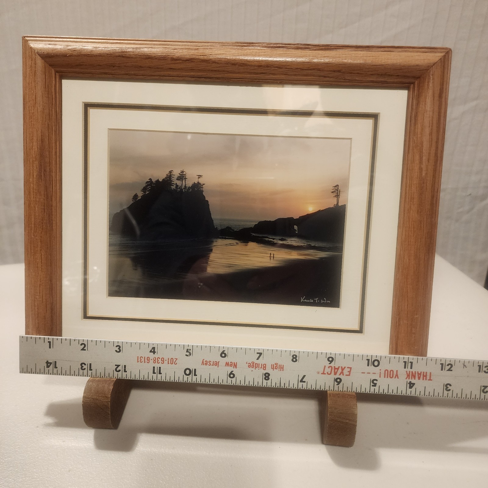 Signed King Wu LaPush, WA Second Beach Sunset Print 5×7 In 9×11 Frame