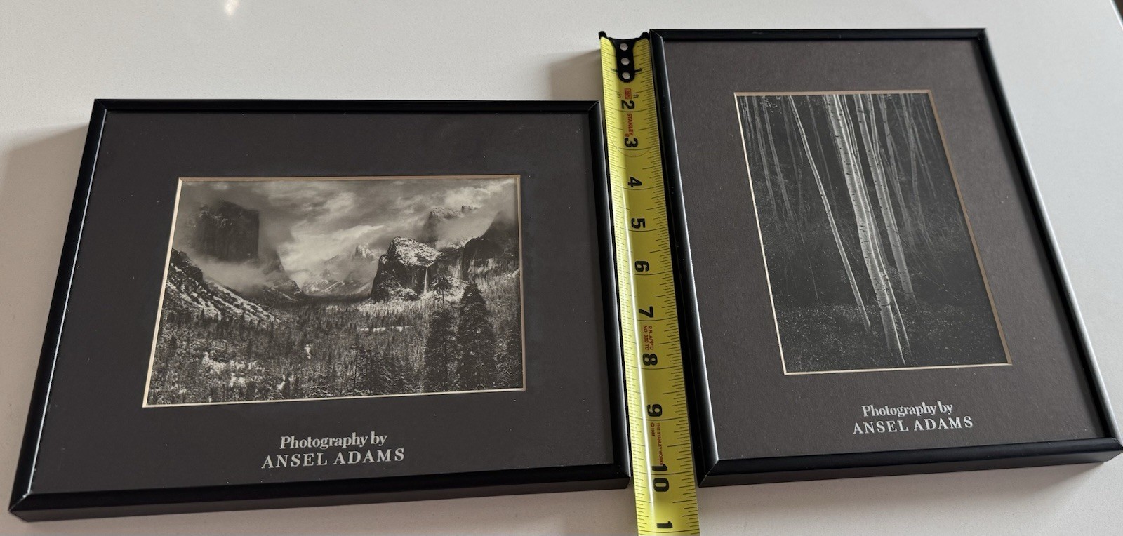 Vintage Ansel Adams Set of 2 Framed Matted Black & White Lot Photo Prints Art