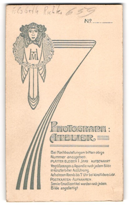 Photograph Photographer. Studio, Potsdam, Brandenburgerstr. 30, Monogram Under