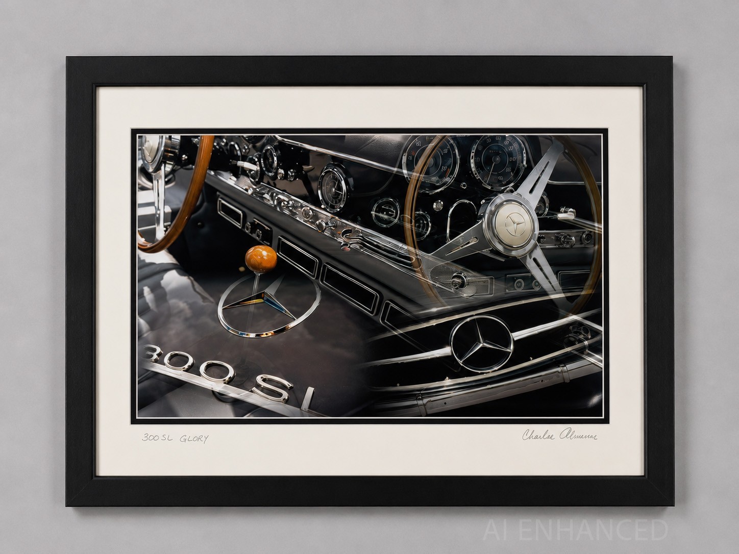 Framed Car Auto Fine Art Photographs Mercedes Jaguar Chevy Charles Abrams Signed