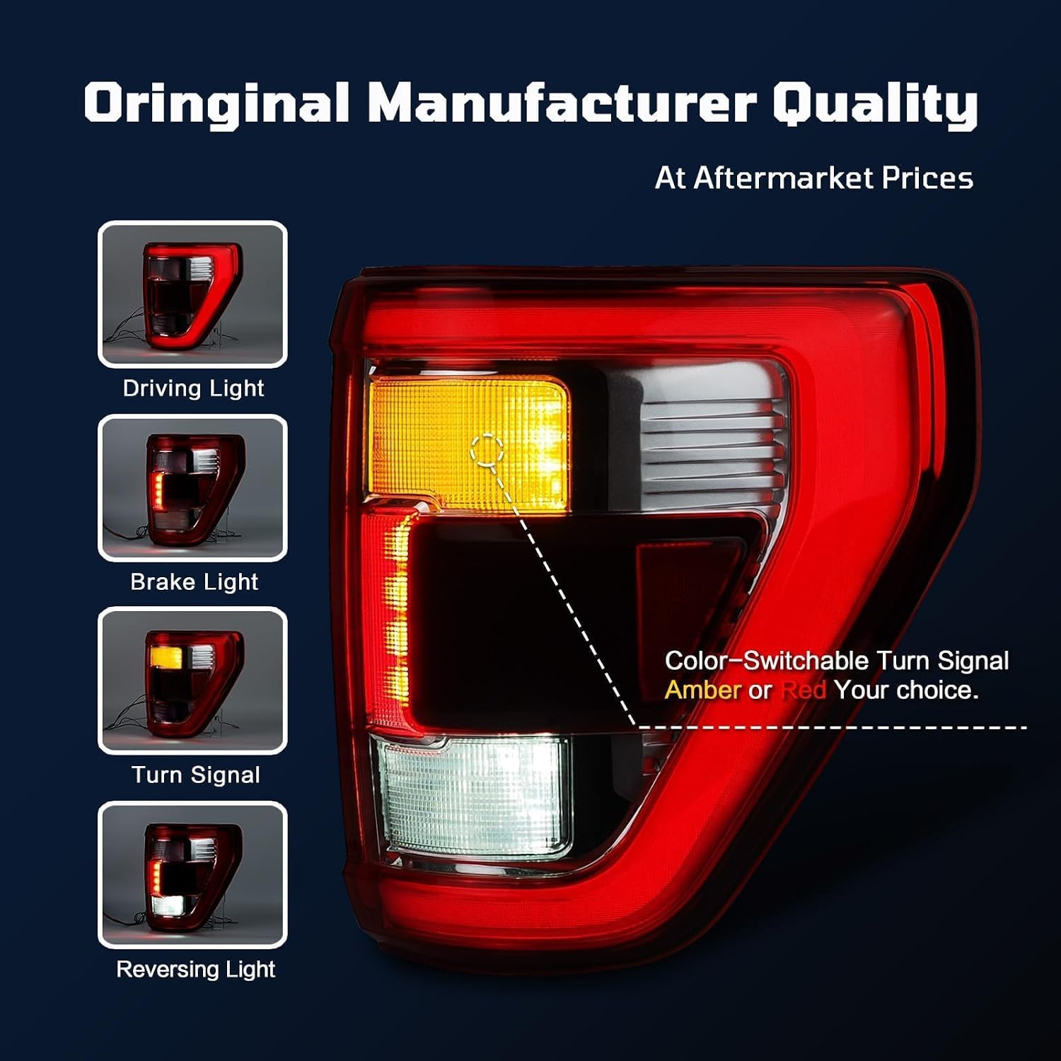 LED Tail Lights Compatible with 2021-2023 Ford F150 King Ranch Lariat Limited Pl