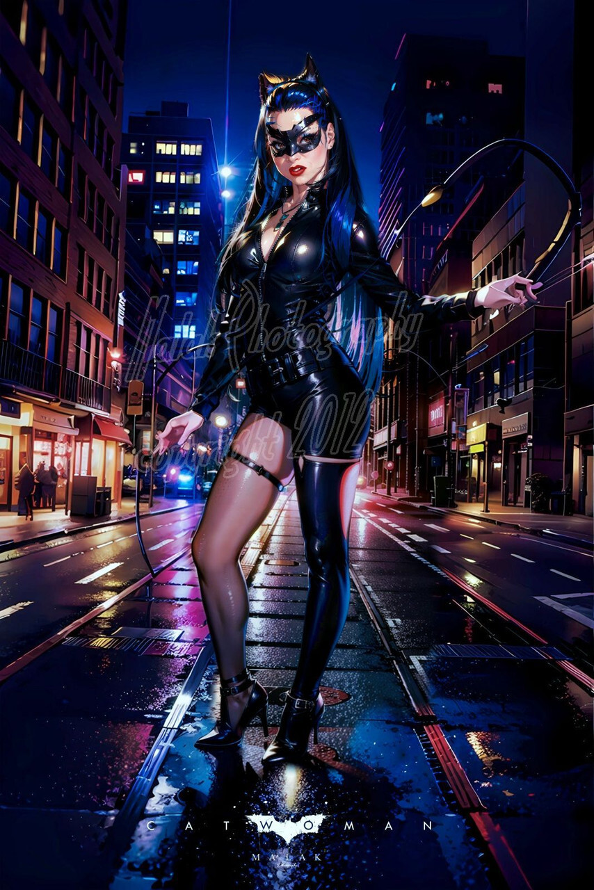 Catwoman Digital Sexy Pin Up Art Print
