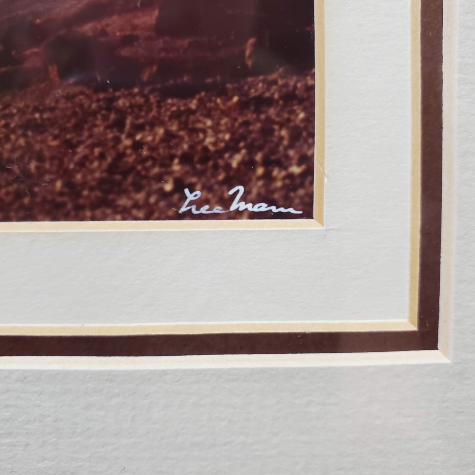 Vintage Matted and Signed Photograph Lee Mann Mountain Scene 15.5 x 13