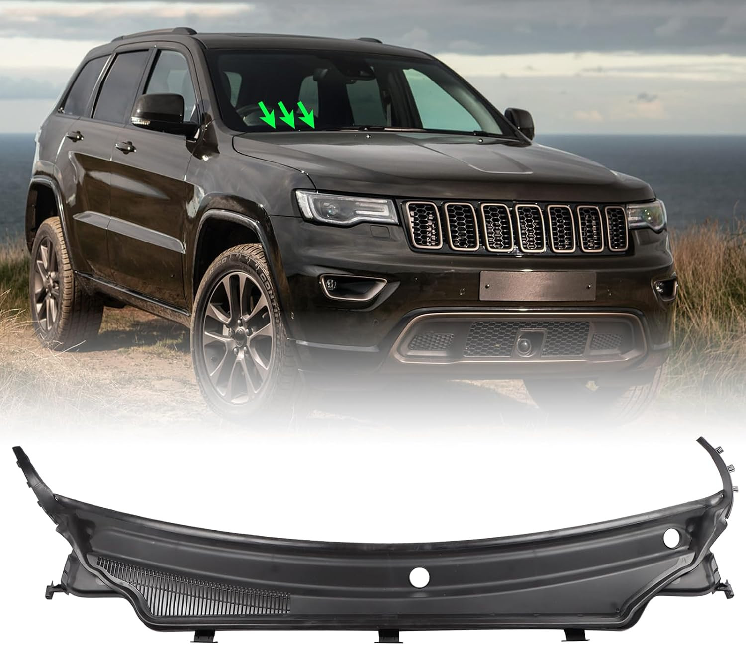 Front Windshield Wiper Cowl Grille Insert Front Upper Cowl Panel Compatible with