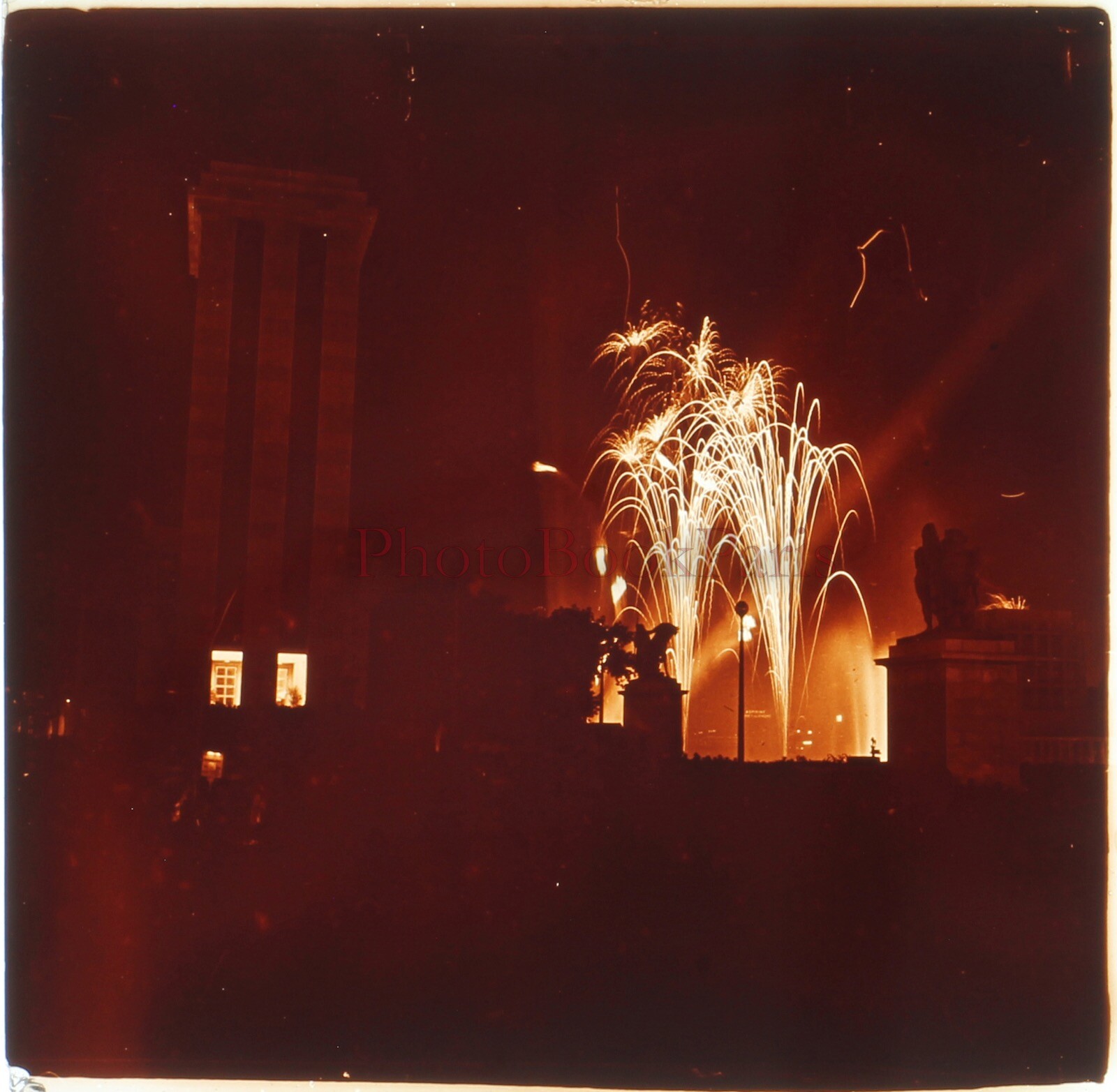 France Paris 1937 World Exposition Fireworks Germany Photo Plate