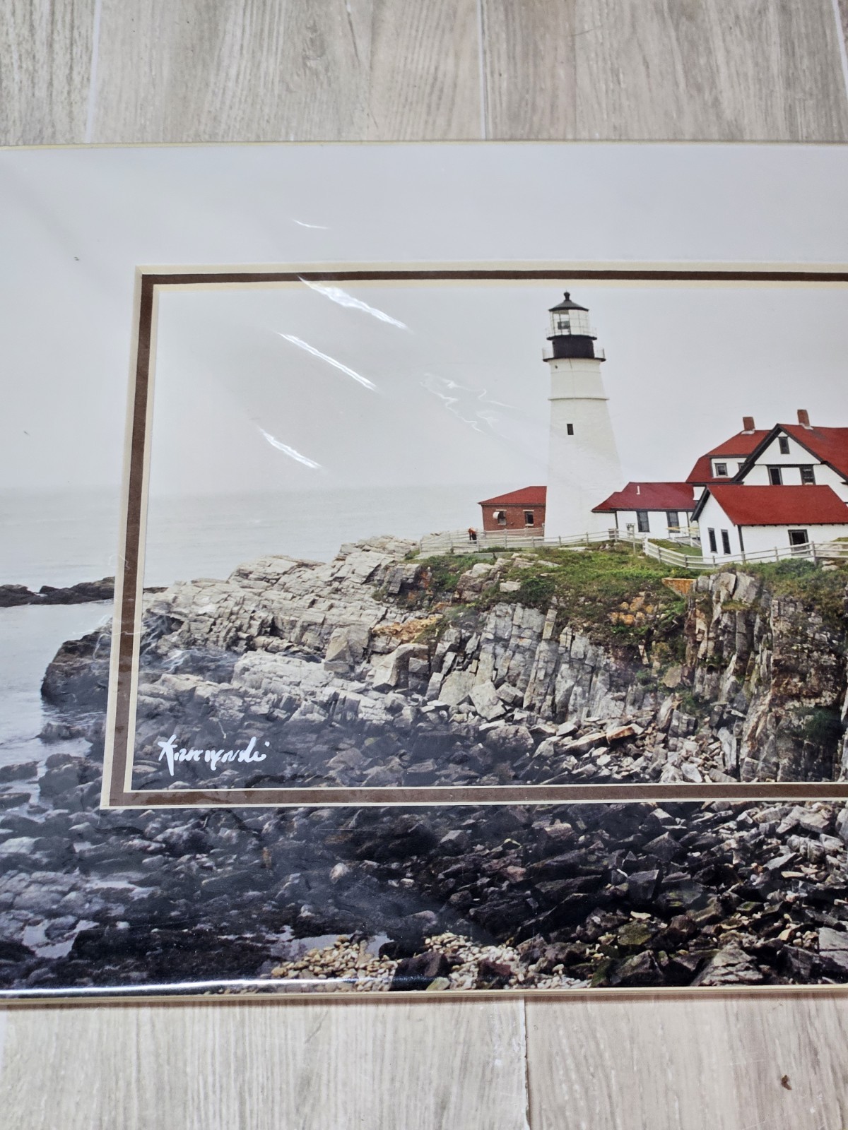 Richard V Korczynski Portland Head Light Maine Matted Photo Print 1999 8×10