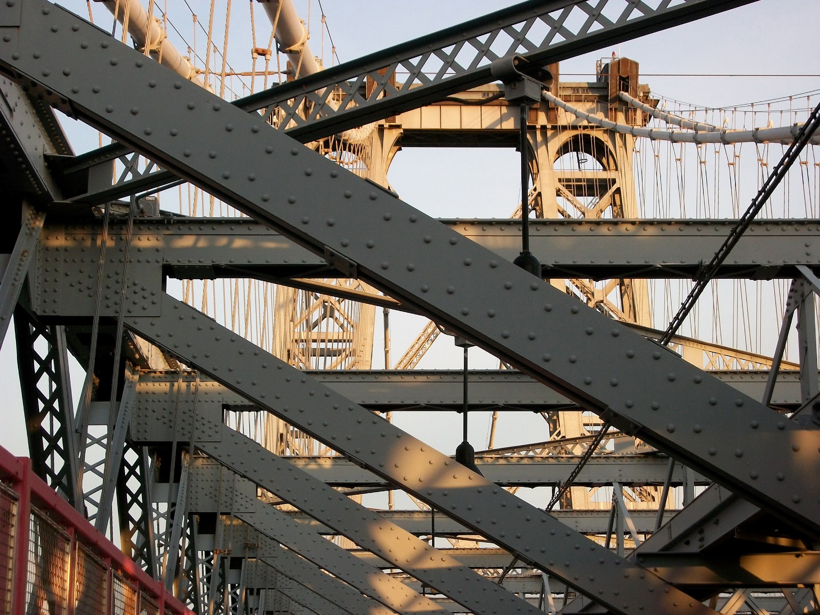 New York CIty Williamsburg Bridge Girders Litho Print on Board, Photo 18″ x 24″