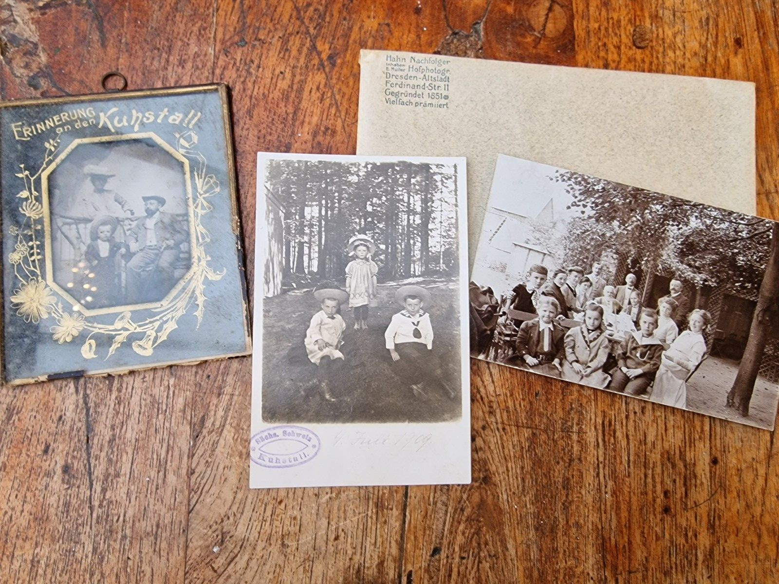 3 Old Photos Saxon Switzerland Cow Shed 1903-1910 Antique Pictures Erzgebirge