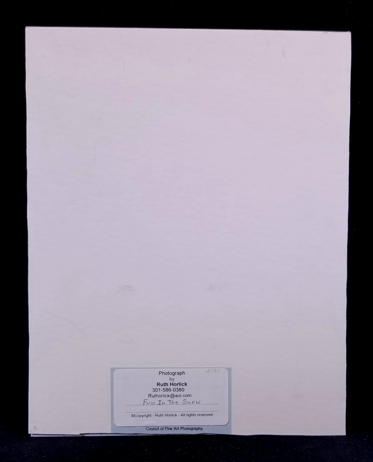 Original Smurf Photo 14 X 11 Matted Signed Ruth Horlick Titled Fun In The Snow