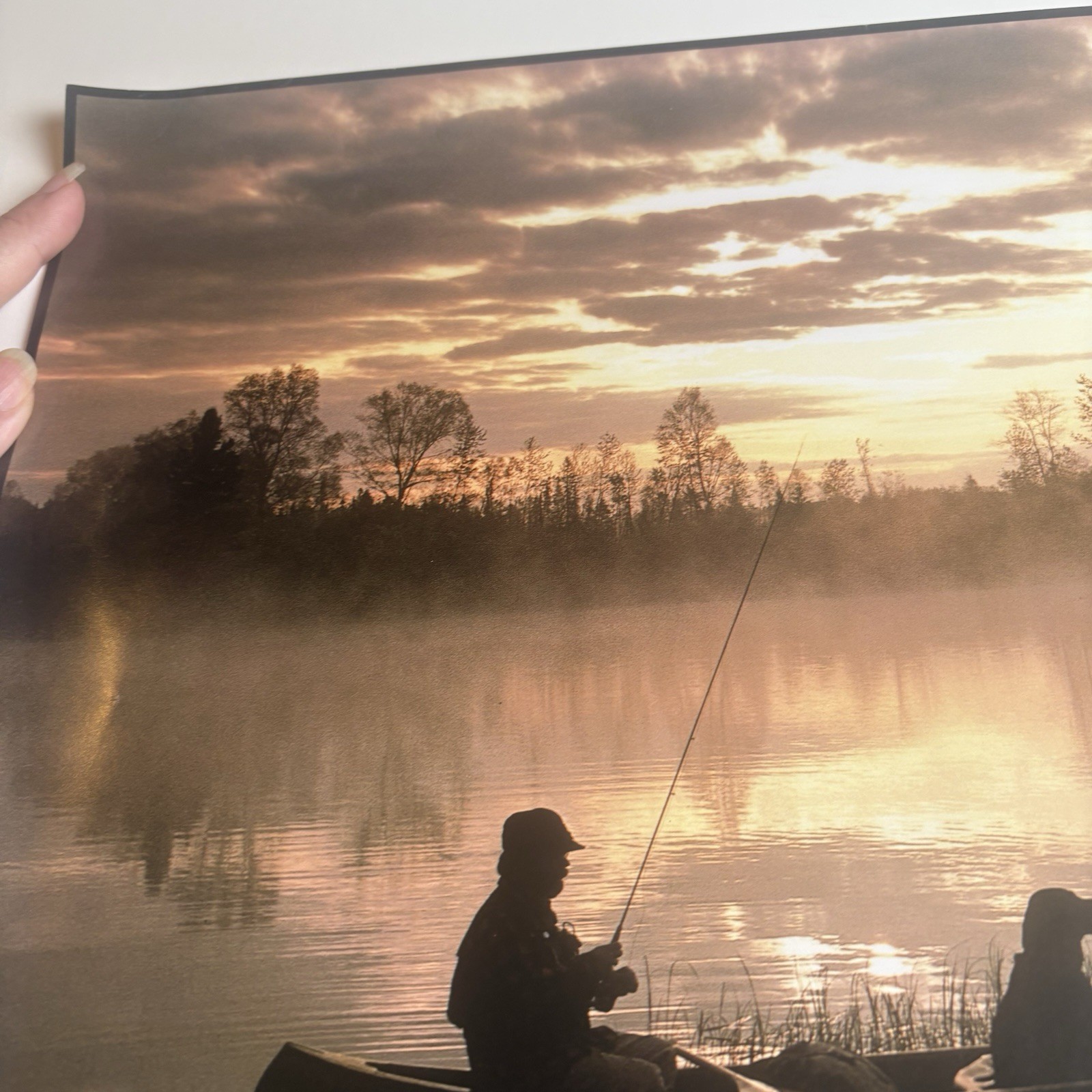 Artwork Wall Art Man Fishing With Dog Boat Water Daniel J Cox 20×16