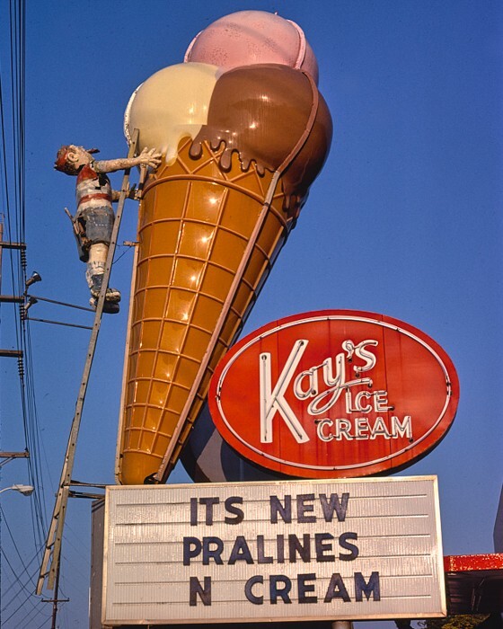 8×10 Vintage photo of Kay’s Ice Cream sign, Knoxville, Tennessee.