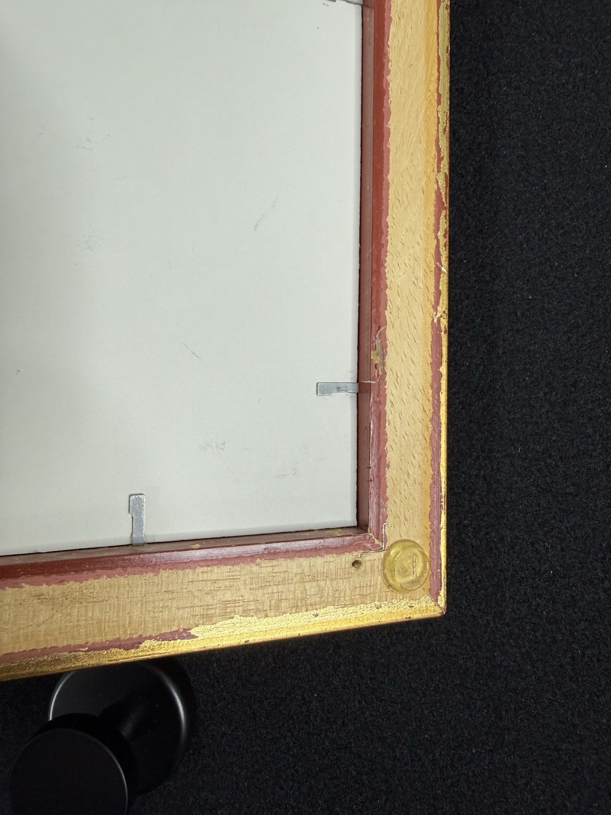 Vtg Original Framed Portrait White Maltese Dogs Gold Color Wood Ready To Hang