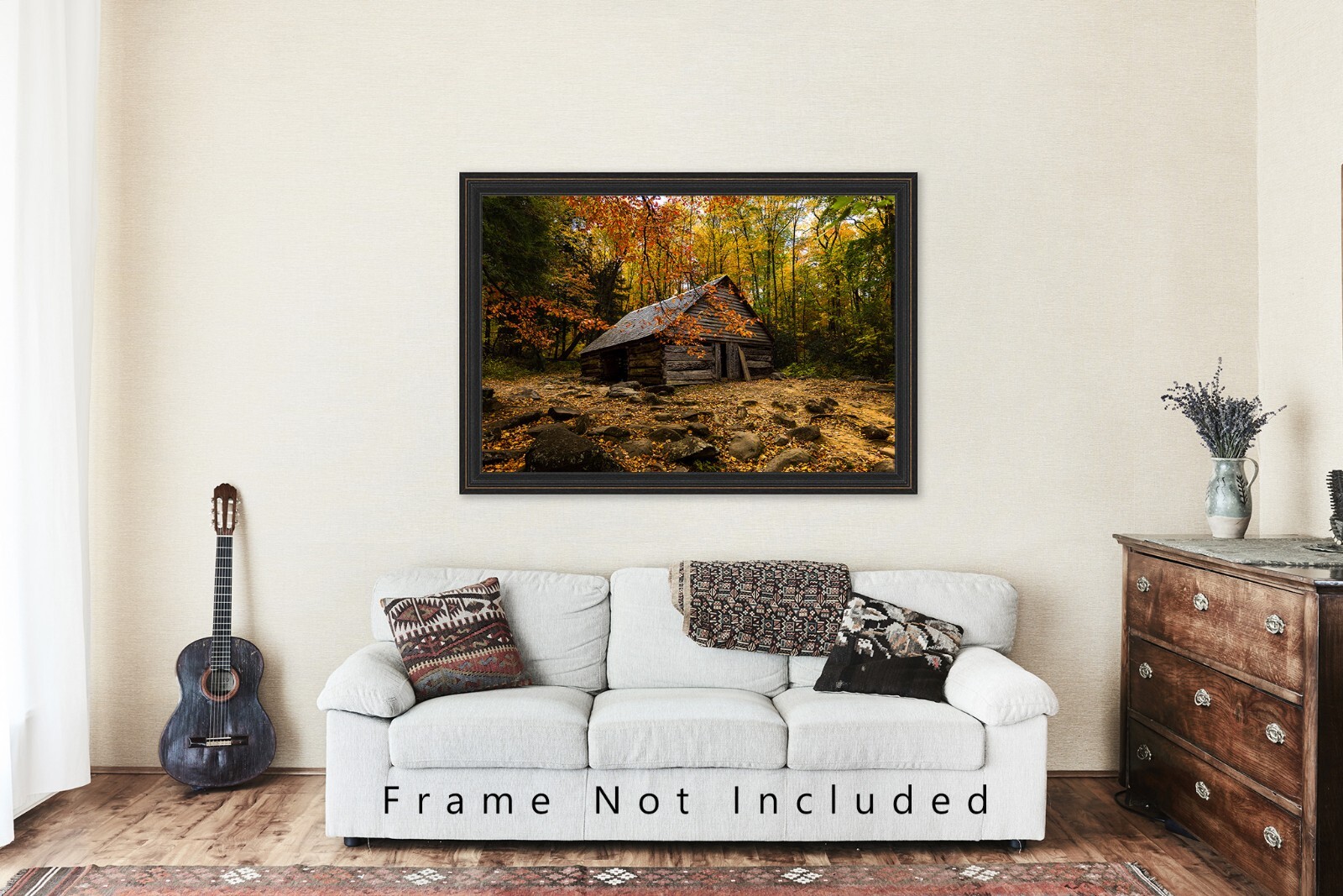Old Barn Surrounded by Fall Foliage in Great Smoky Mountains Tennessee Print