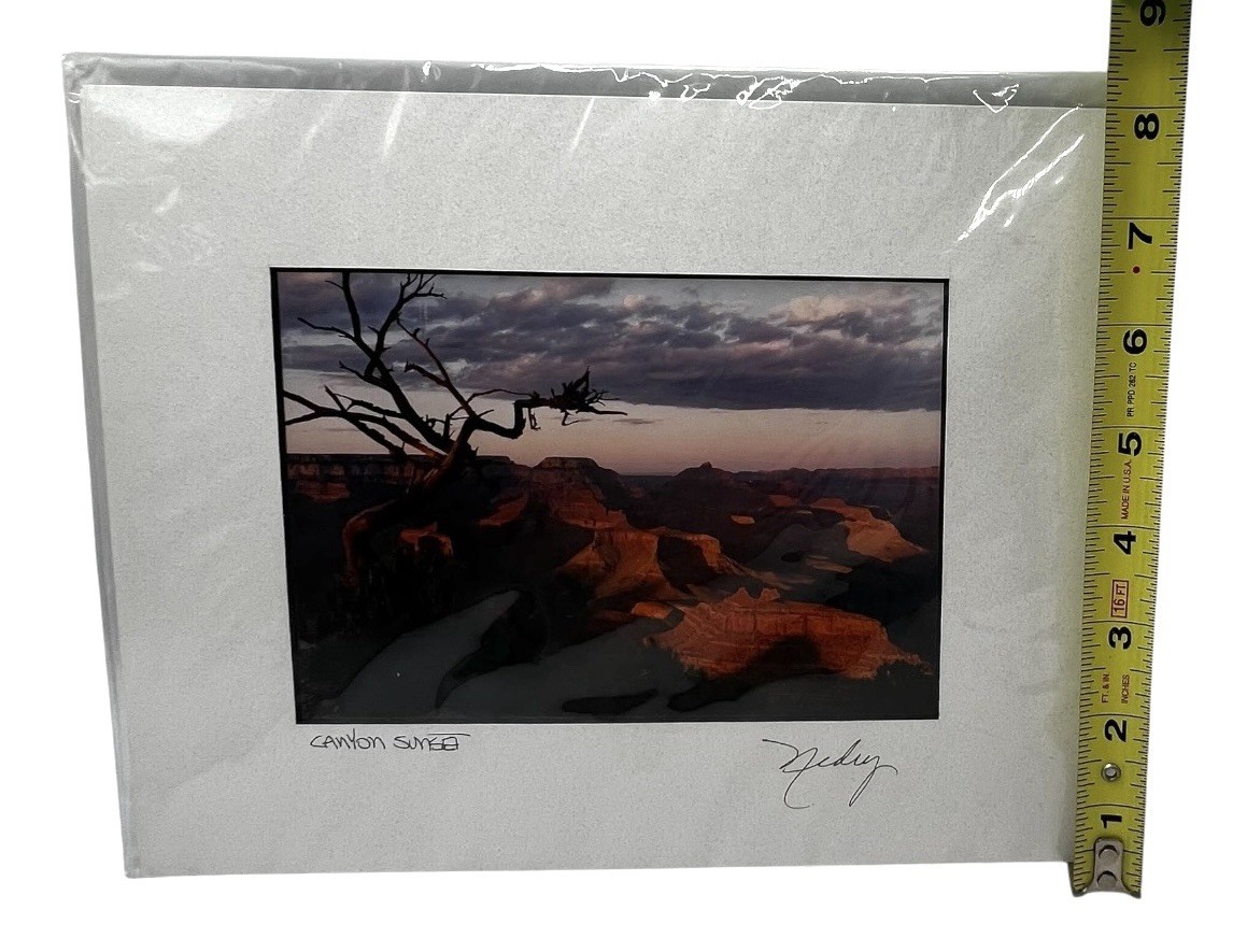 Canyon Sunset Signed Photo The Grand Canyons Landscape 4.5 x 6.5 Matted 8 x 10