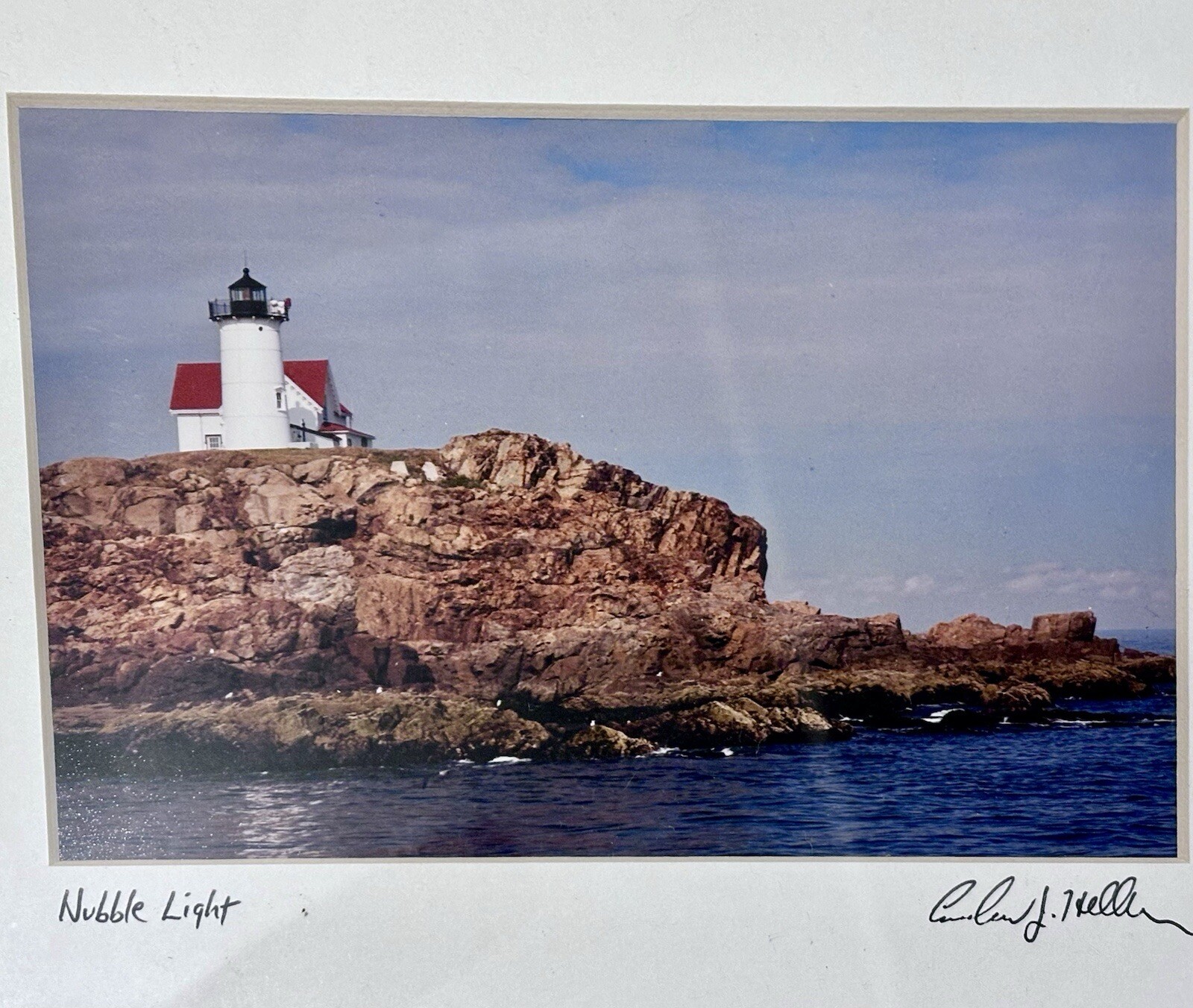 Nubble Lighthouse Photograph – Signed by Artist Andrew J. Heller – Framed